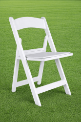 White Padded Folding Chair